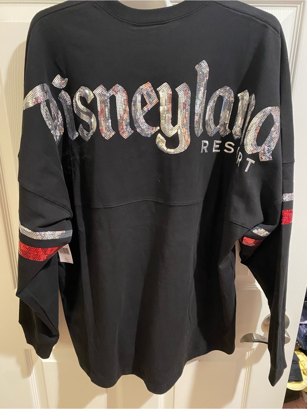 Black Sequin Logo Long-Sleeve Shirt